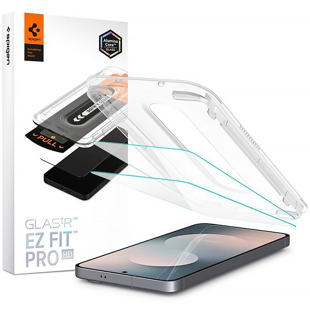 Glas + Applikator für Galaxy S26 FE/S25 FE, Spigen Glas.tR EZ Fit Pro 2-Pack (AC)