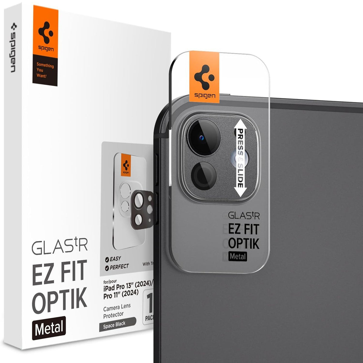Glas für die Kamera für iPad Pro 11" 2025 / 2024 / 13 2025 / 2024, Spigen Glas.tR Ez Fit Optik Metal 1-Pack, Grau