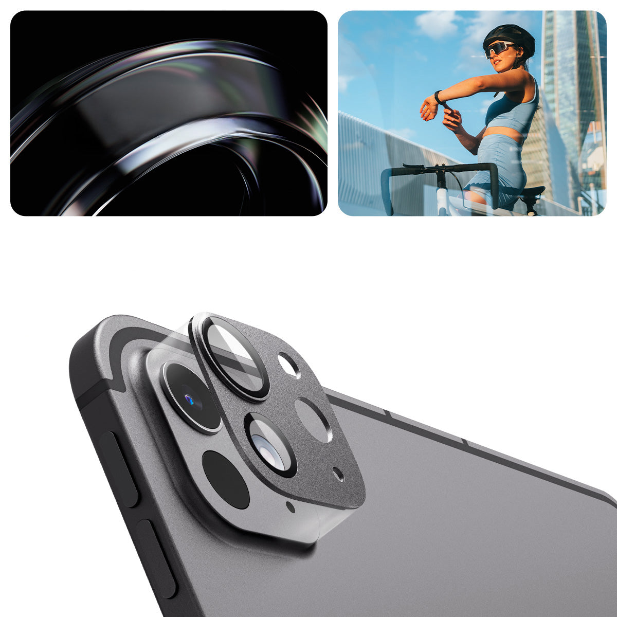 Glas für die Kamera für iPad Pro 11" 2025 / 2024 / 13 2025 / 2024, Spigen Glas.tR Ez Fit Optik Metal 1-Pack, Grau