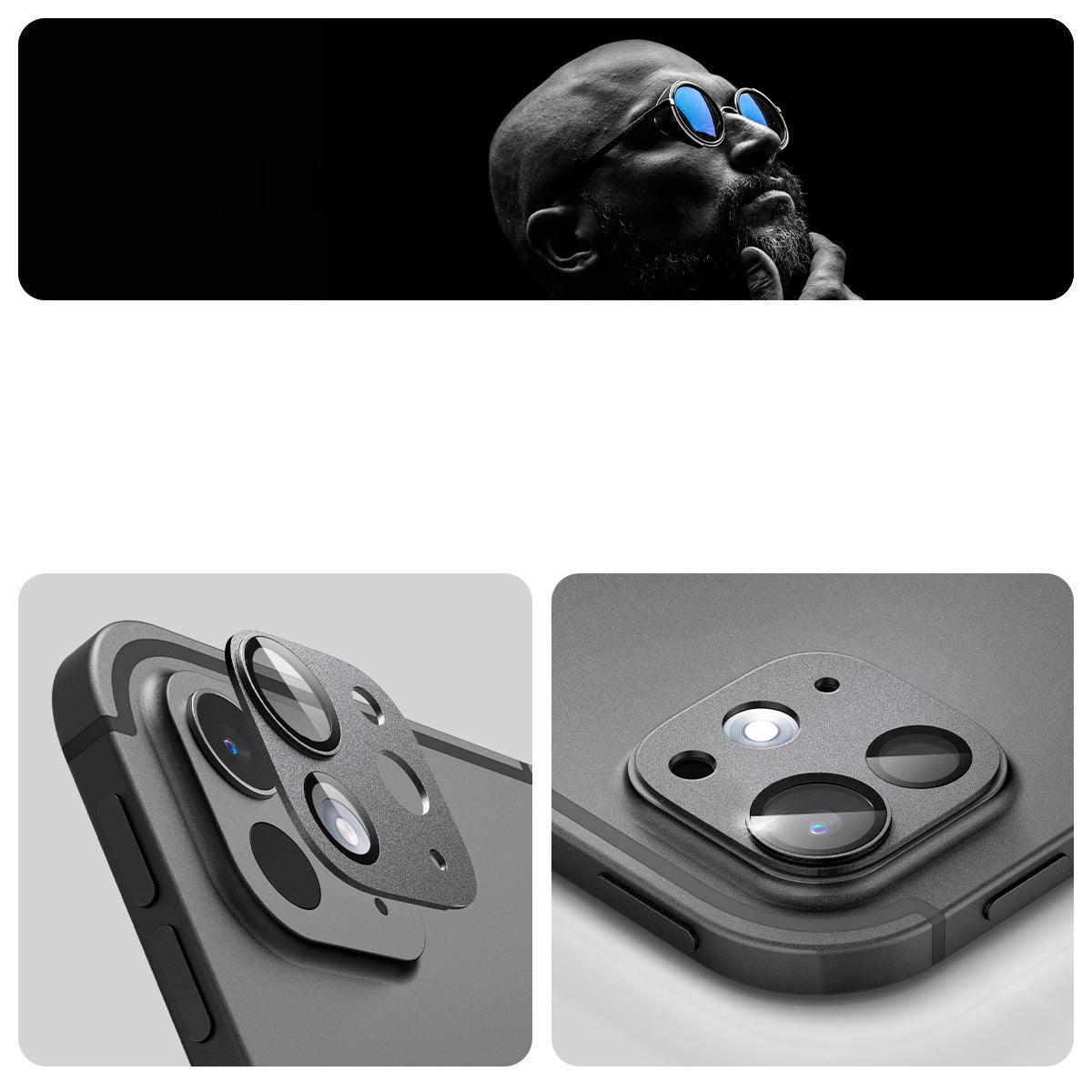 Glas für die Kamera für iPad Pro 11" 2025 / 2024 / 13 2025 / 2024, Spigen Glas.tR Ez Fit Optik Metal 1-Pack, Grau