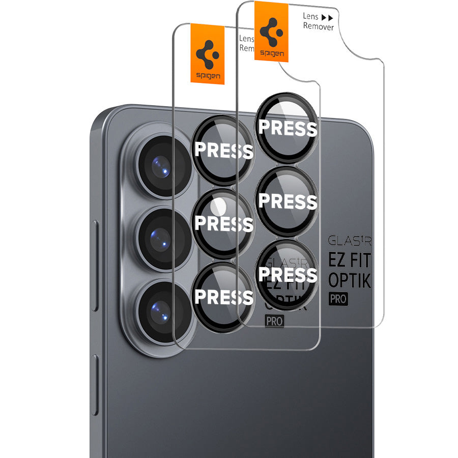 Glas für die Kamera für Galaxy S26 Plus, Spigen Glas.tR EZ Fit Optik Pro 2-Pack, Schwarz