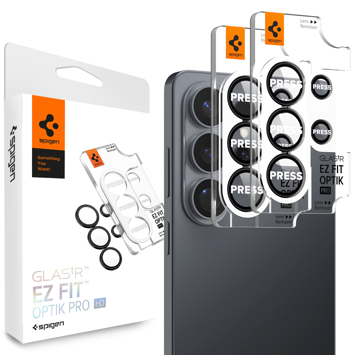 Glas für die Kamera für Galaxy S26 Ultra, Spigen Glas.tR EZ Fit Optik Pro 2-Pack, Schwarz
