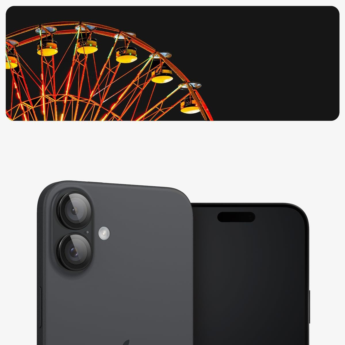 Glas für die Kamera Spigen Glas.tR EZ Fit Optik Pro 2-Pack für iPhone 17 / 16 Plus / 16, Schwarz