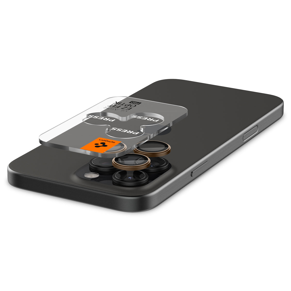 Glas für die Kamera Spigen Glas.tR EZ Fit Optik Pro 2-Pack für iPhone 16 Pro Max / 16 Pro / 15 Pro Max / 15 Pro / 14 Pro Max / 14 Pro, Schwarz-Braun