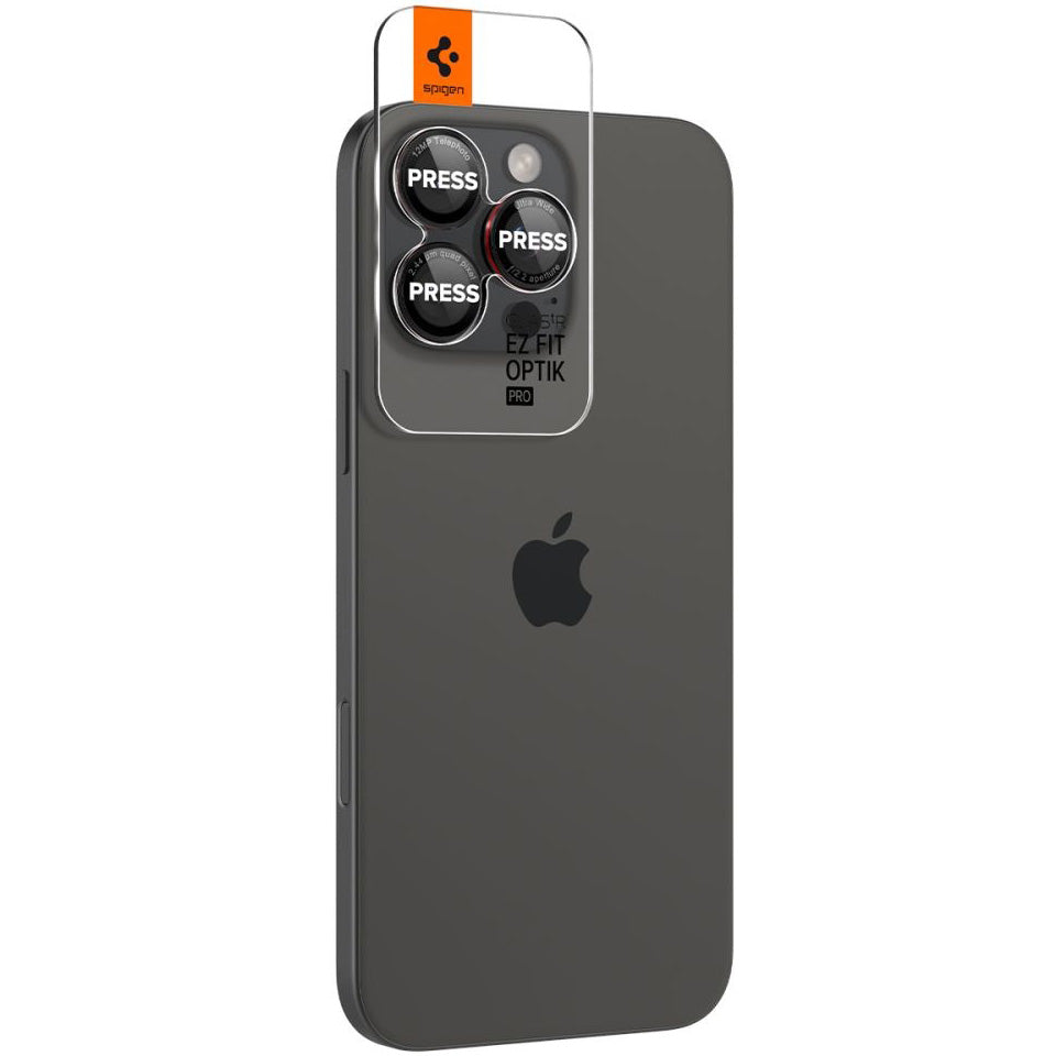 Glas für die Kamera Spigen Glas.tR EZ Fit Optik Pro 2-Pack für iPhone 17 Pro Max - 14 Pro, Schwarz-Rot (L-Series)