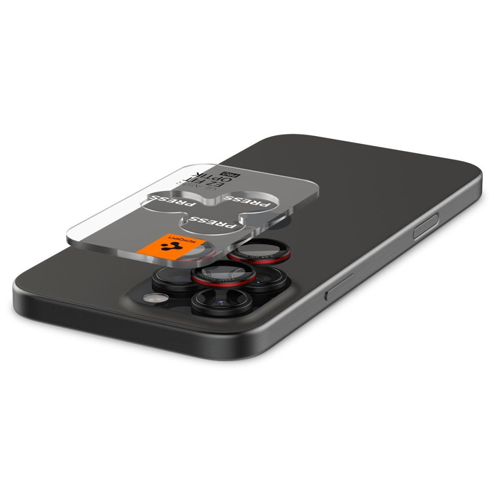 Glas für die Kamera Spigen Glas.tR EZ Fit Optik Pro 2-Pack für iPhone 17 Pro Max - 14 Pro, Schwarz-Rot (L-Series)