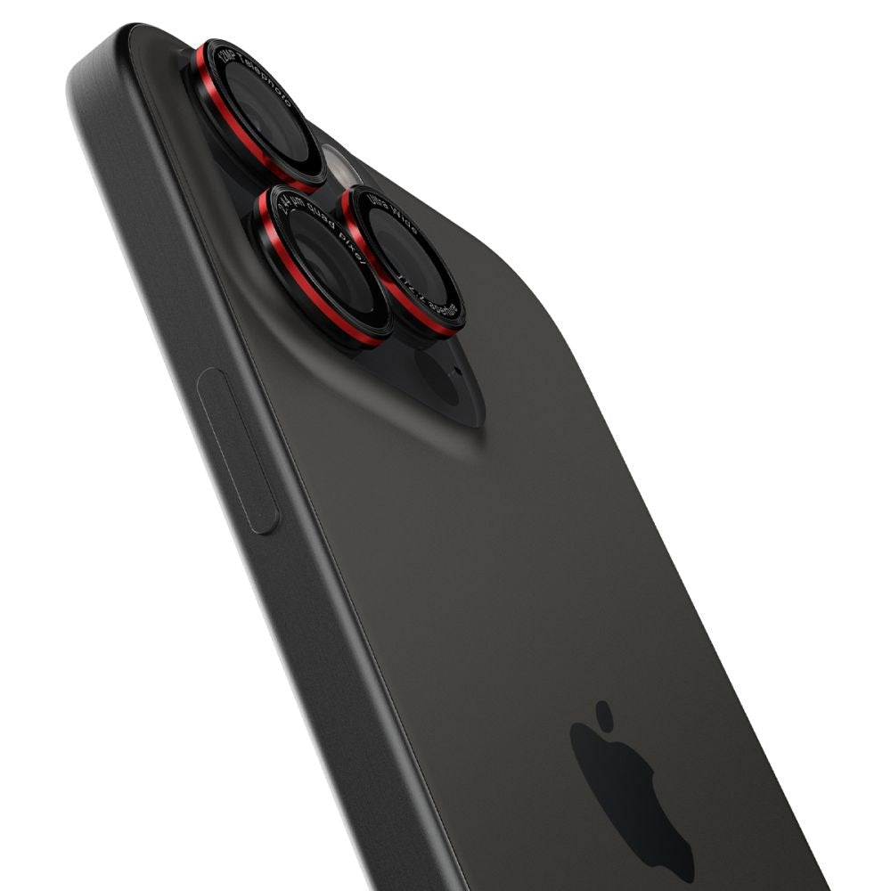 Glas für die Kamera Spigen Glas.tR EZ Fit Optik Pro 2-Pack für iPhone 17 Pro Max - 14 Pro, Schwarz-Rot (L-Series)
