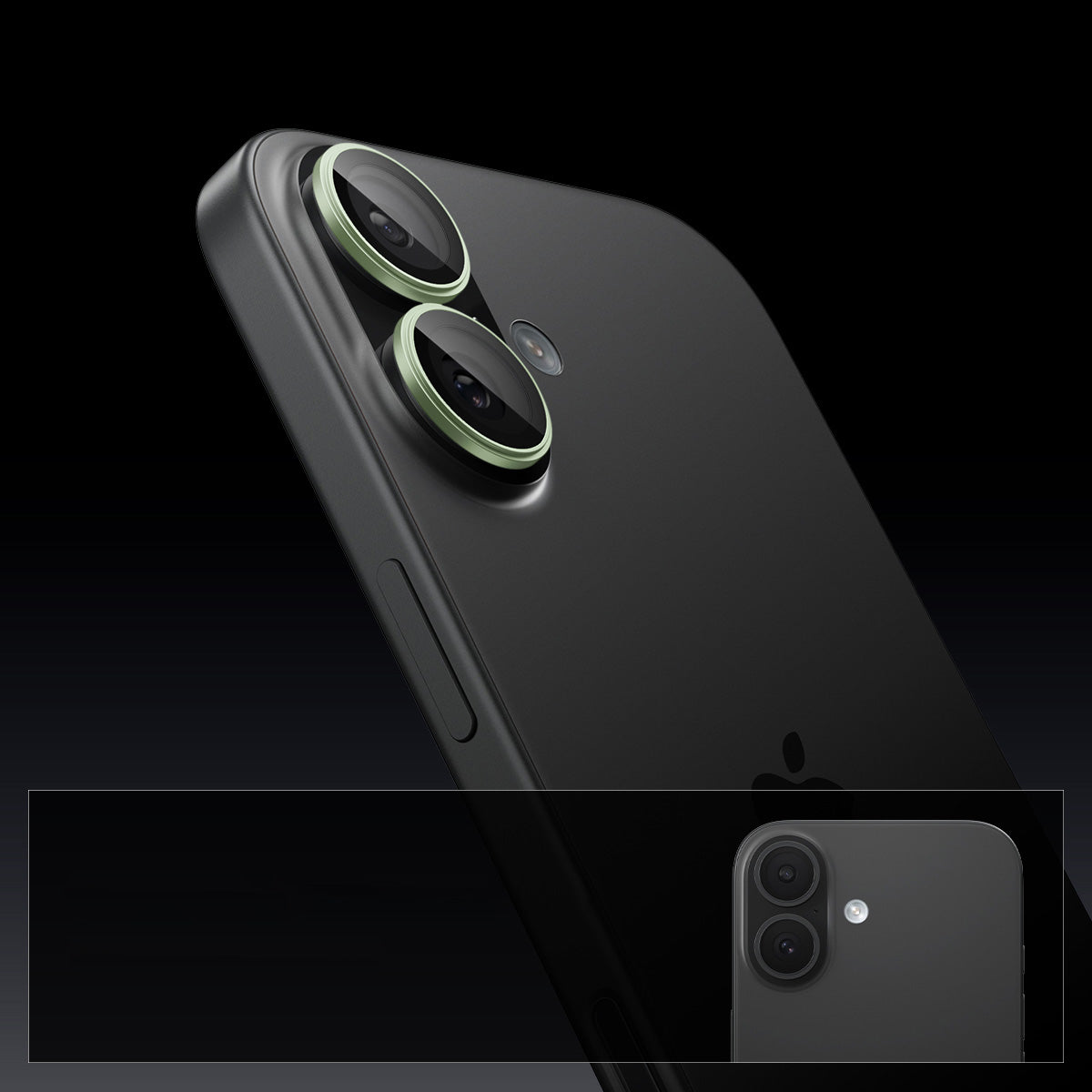 Glas für die Kamera Spigen Glas.tR EZ Fit Optik Pro 2-Pack für iPhone 17 / 16 Plus / 16, Schwarz-Grün