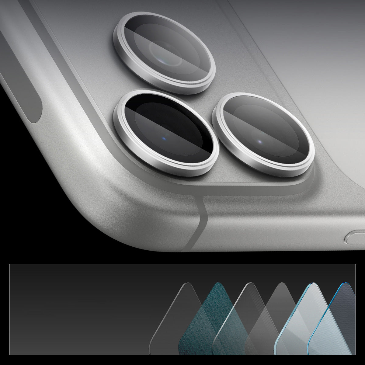 Glas für die Kamera für iPhone 17 Pro Max - 14 Pro, Spigen Glas.tR Ez Fit Optik Pro 2-Pack, Schwarz-Silbern