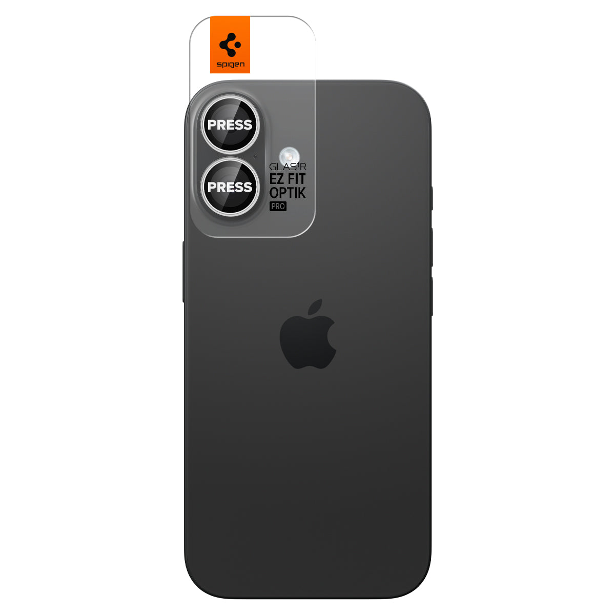 Glas für die Kamera Spigen Glas.tR EZ Fit Optik Pro 2-Pack für iPhone 17 / 16 Plus / 16, Schwarz-Silbern