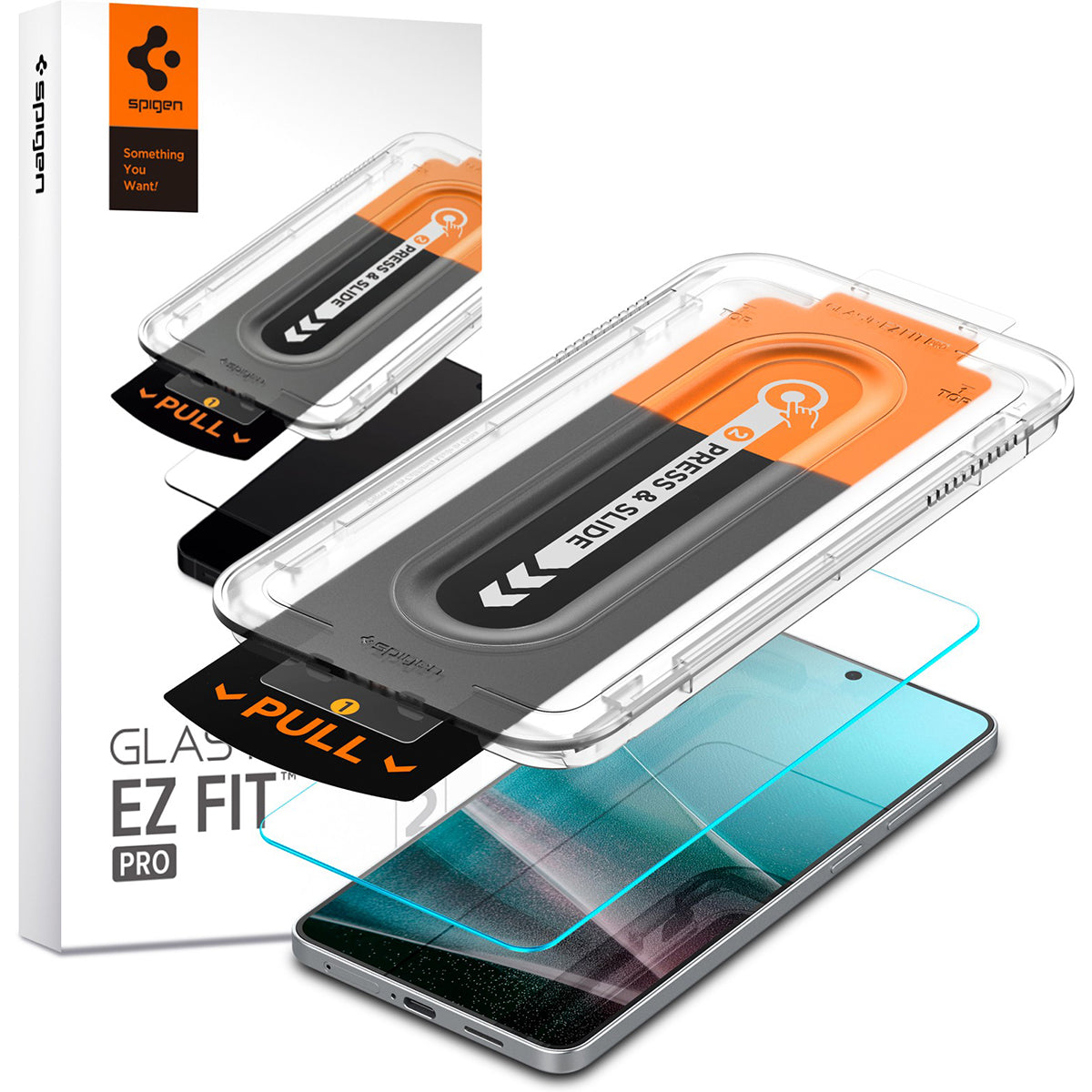 Glas + Applikator für Galaxy S25 Edge, Spigen Glas.tR EZ Fit Pro 1-Pack