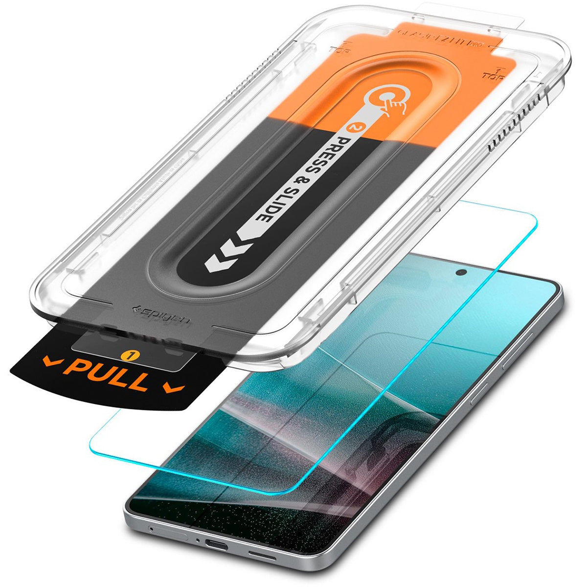 Glas + Applikator für Galaxy S25 Edge, Spigen Glas.tR EZ Fit Pro 1-Pack