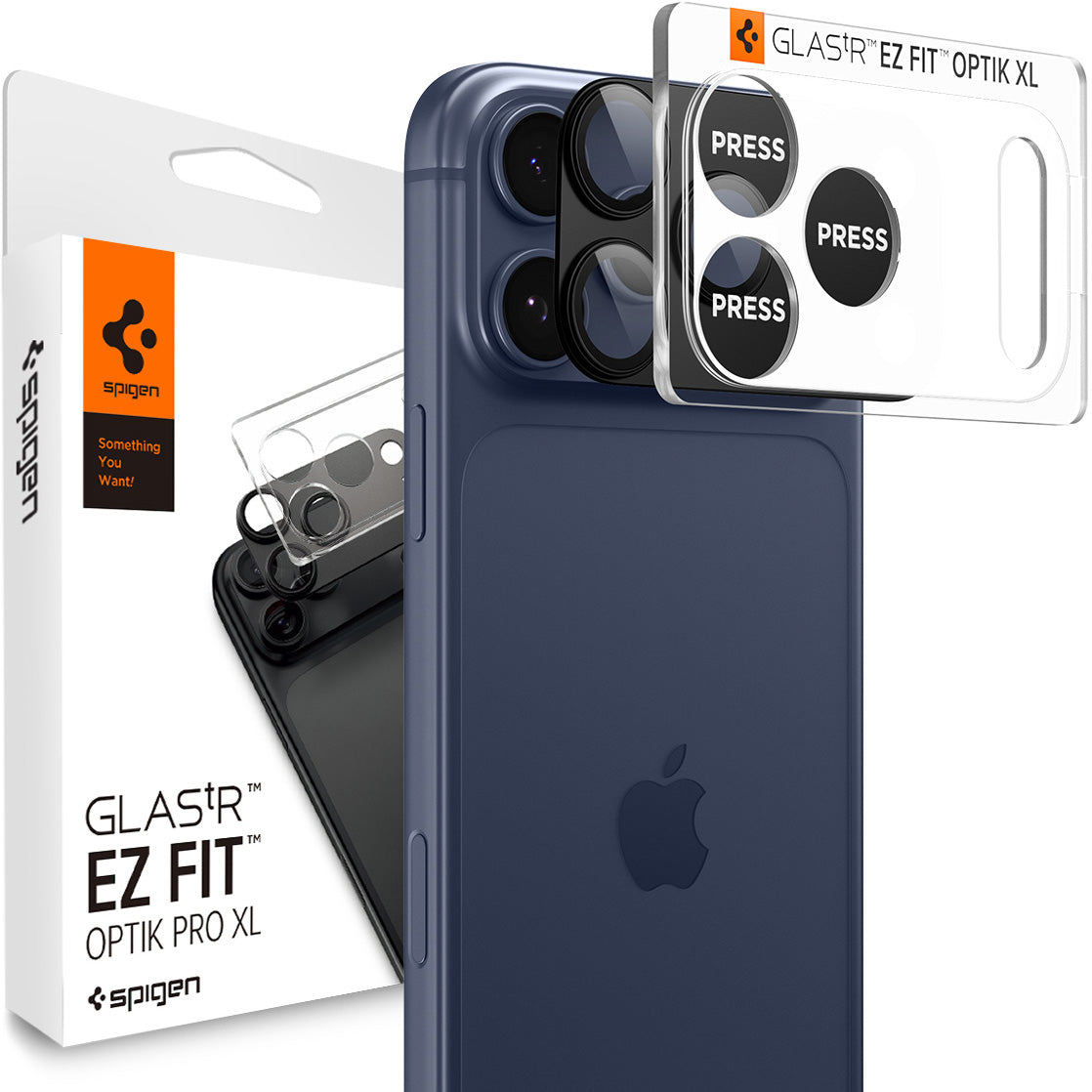 Glas für die Kamera für iPhone 17 Pro, Spigen Glas.tR Ez Fit Optik Pro XL 1-Pack, Schwarz