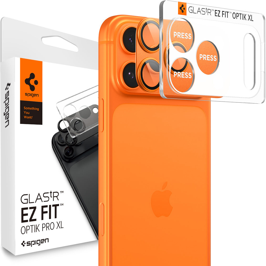 Glas für die Kamera für iPhone 17 Pro Max, Spigen Glas.tR Ez Fit Optik Pro XL 1-Pack, Orange