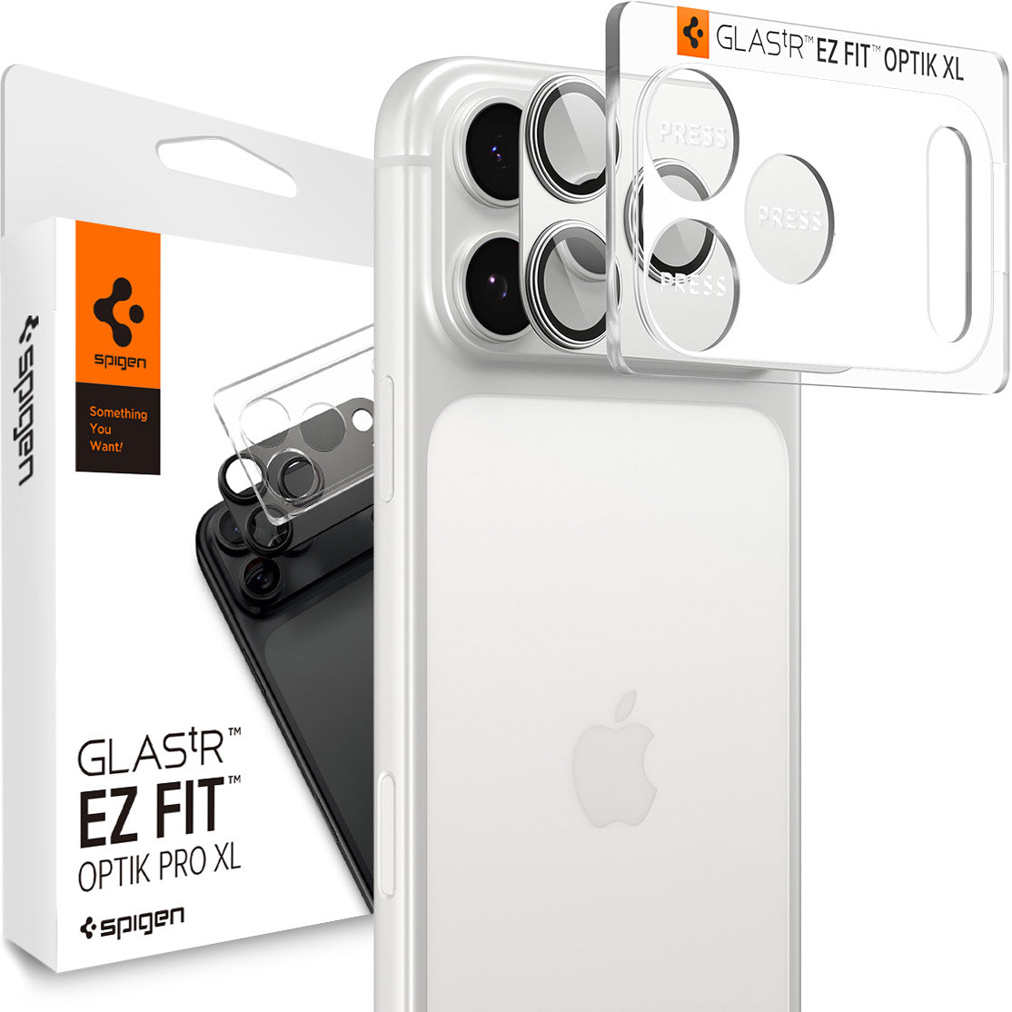 Glas für die Kamera für iPhone 17 Pro Max, Spigen Glas.tR Ez Fit Optik Pro XL 1-Pack, Silbern