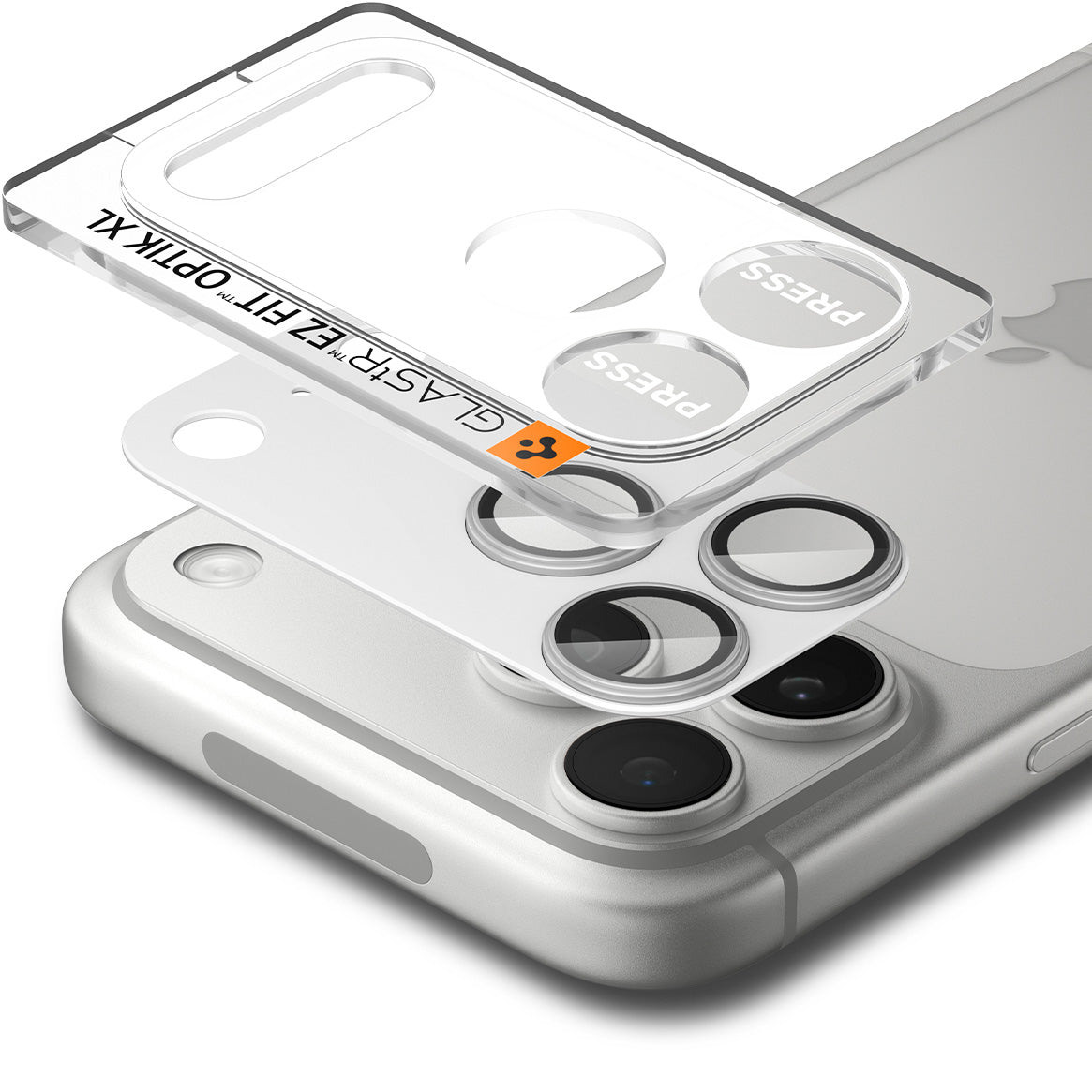 Glas für die Kamera für iPhone 17 Pro Max, Spigen Glas.tR Ez Fit Optik Pro XL 1-Pack, Silbern