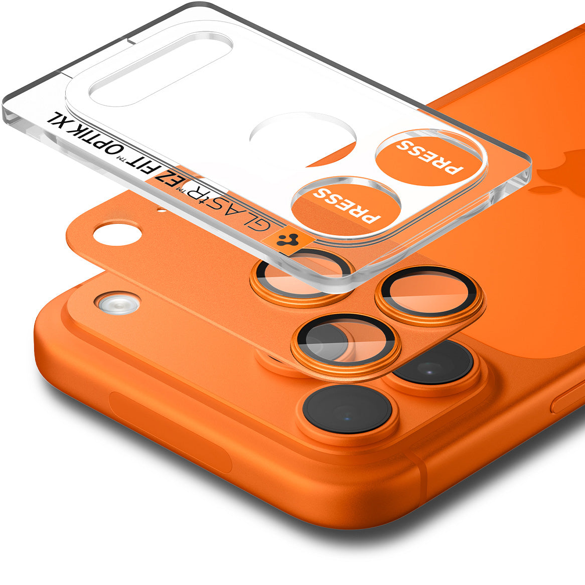 Glas für die Kamera für iPhone 17 Pro, Spigen Glas.tR Ez Fit Optik Pro XL 1-Pack, Orange