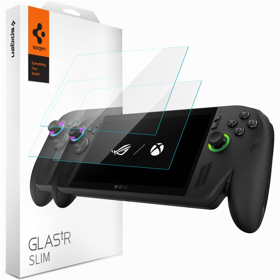 Glas für die Schutzhülle für Asus ROG Xbox Ally / ROG Xbox Ally X / MSI Claw 7 AI Plus / ROG Ally X / ROG Ally, Spigen Glas.tR Slim 2-Pack, Transparent