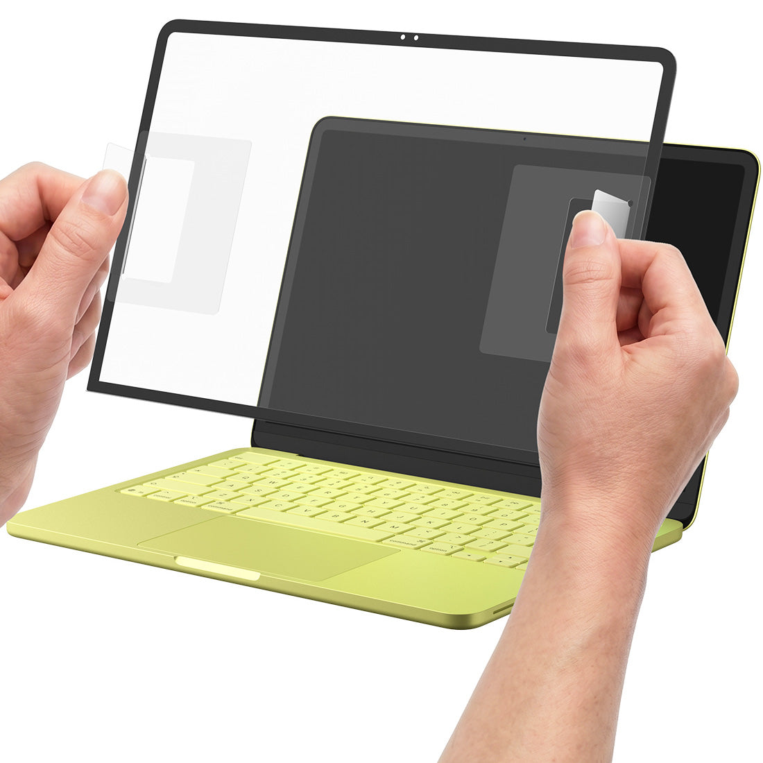 Gehärtetes Glas für MacBook Neo 13" A18 Pro 2026, Spigen Glas.tR Slim, schwarzer Rahmen
