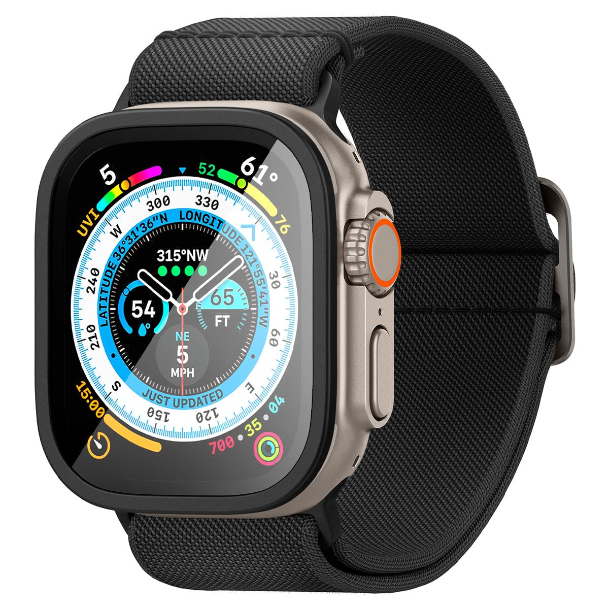 Glas mit Rahmen Spigen Glas.tR Slim Pro 1-Pack für Apple Watch Ultra 4/3/2/1 49 mm, Schwarz