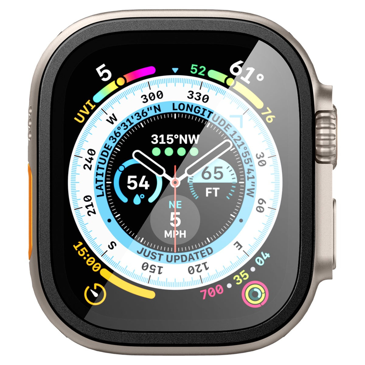 Glas mit Rahmen Spigen Glas.tR Slim Pro 1-Pack für Apple Watch Ultra 4/3/2/1 49 mm, Schwarz