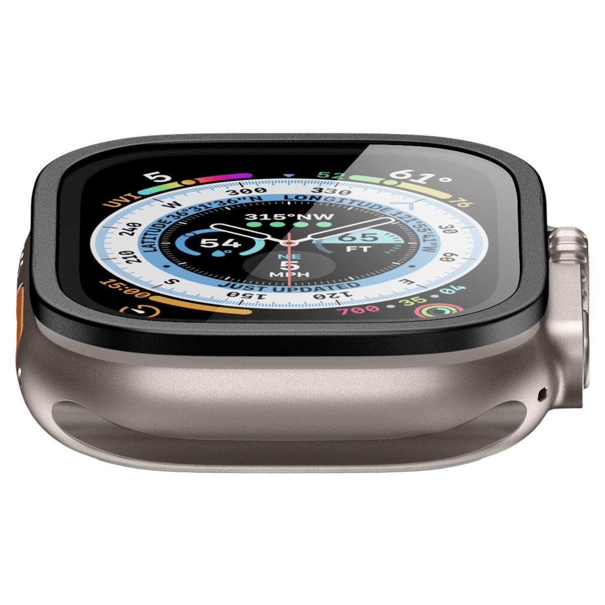 Glas mit Rahmen Spigen Glas.tR Slim Pro 1-Pack für Apple Watch Ultra 4/3/2/1 49 mm, Schwarz