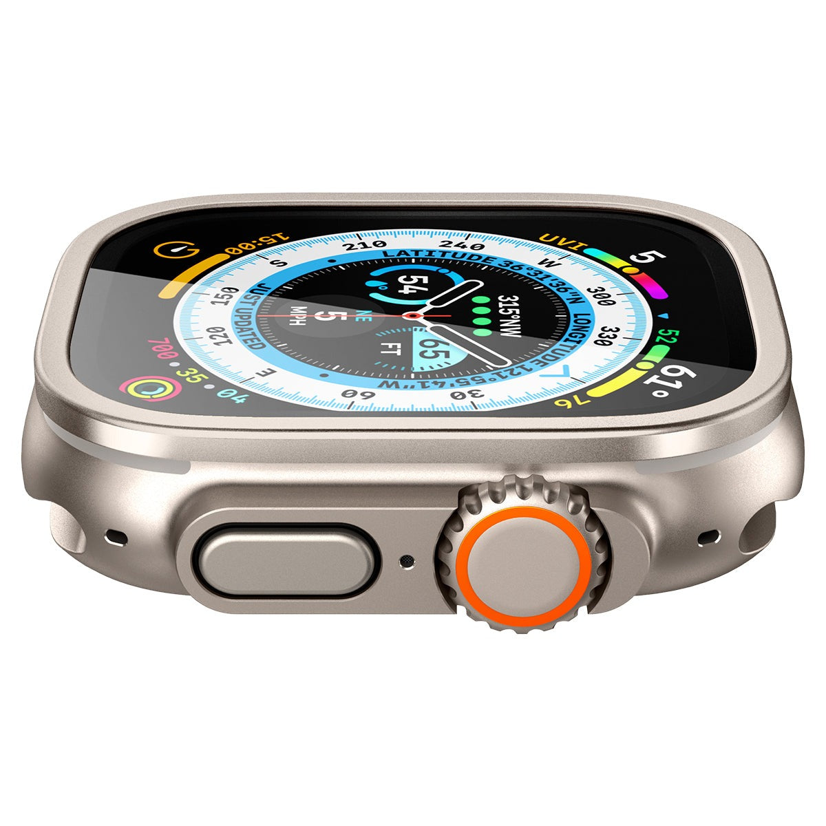 Glas mit Rahmen Spigen Glas.tR Slim Pro 1-Pack für Apple Watch Ultra 3/2/1 49 mm, Titan Farbe