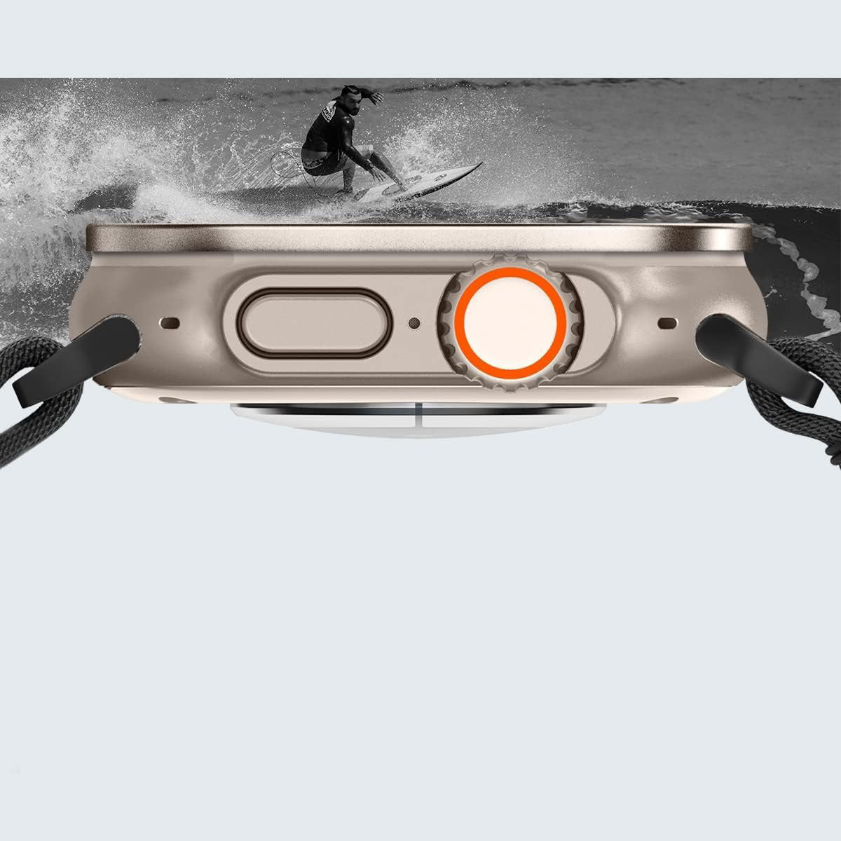 Glas mit Rahmen Spigen Glas.tR Slim Pro 1-Pack für Apple Watch Ultra 3/2/1 49 mm, Titan Farbe