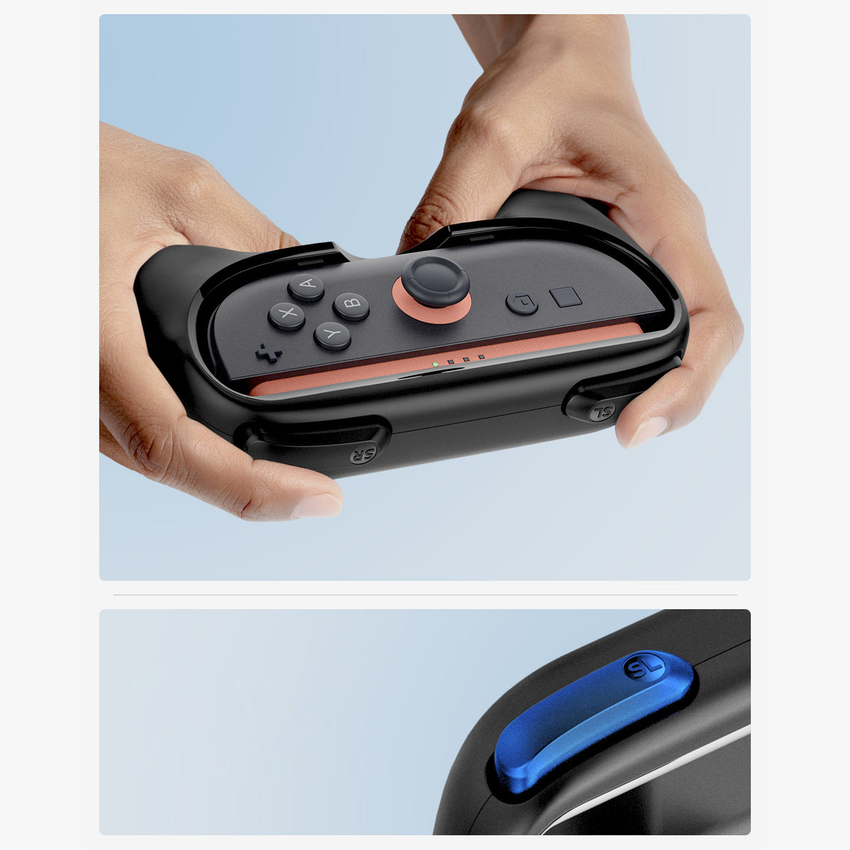 Hülle / Halterungen für Nintendo Switch 2 Controller-Pads, Spigen JoyCon Grip NS100, Schwarz
