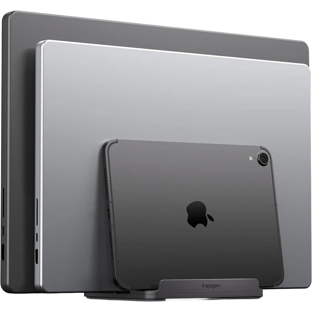 Höhenverstellbarer Vertikalständer für Laptop, Tablet und Smartphone, Spigen Vertical Stand LD208S4, Silbern