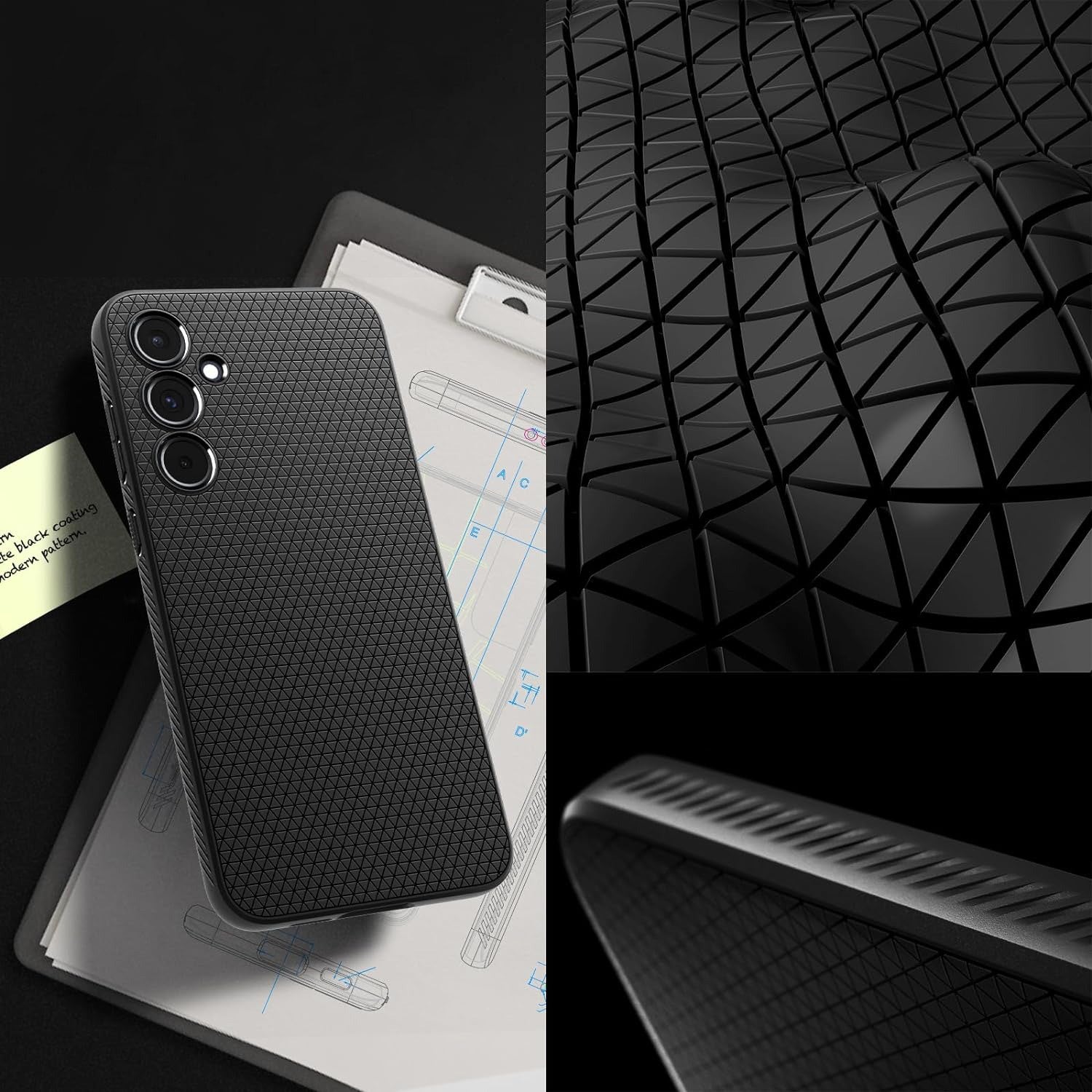 Schutzhülle für Galaxy A55 5G, Spigen Liquid Air, Schwarz