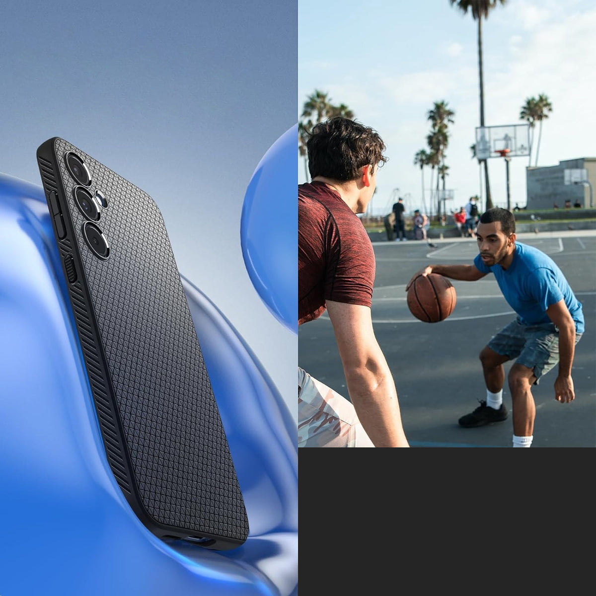 Schutzhülle für Galaxy A55 5G, Spigen Liquid Air, Schwarz