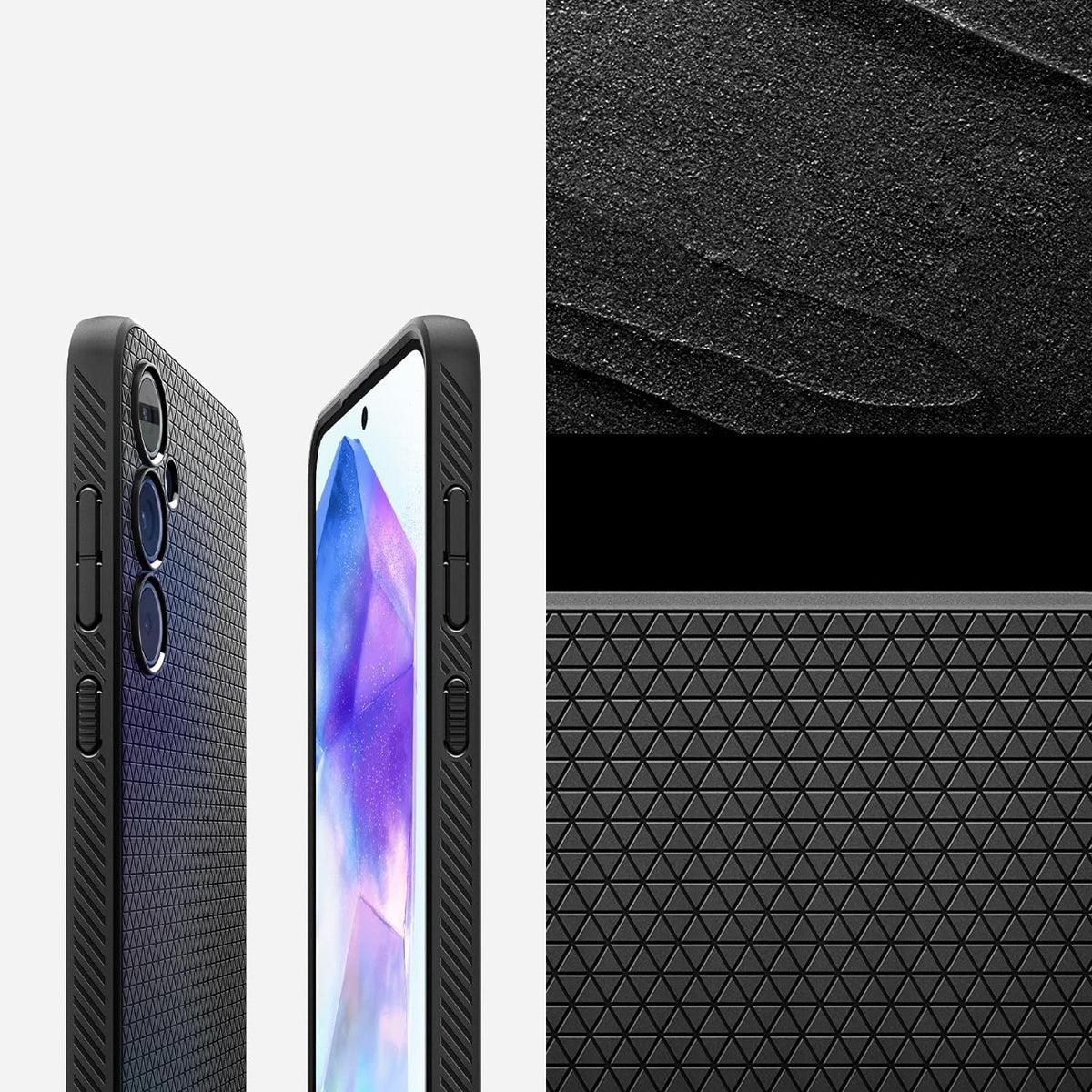 Schutzhülle für Galaxy A55 5G, Spigen Liquid Air, Schwarz