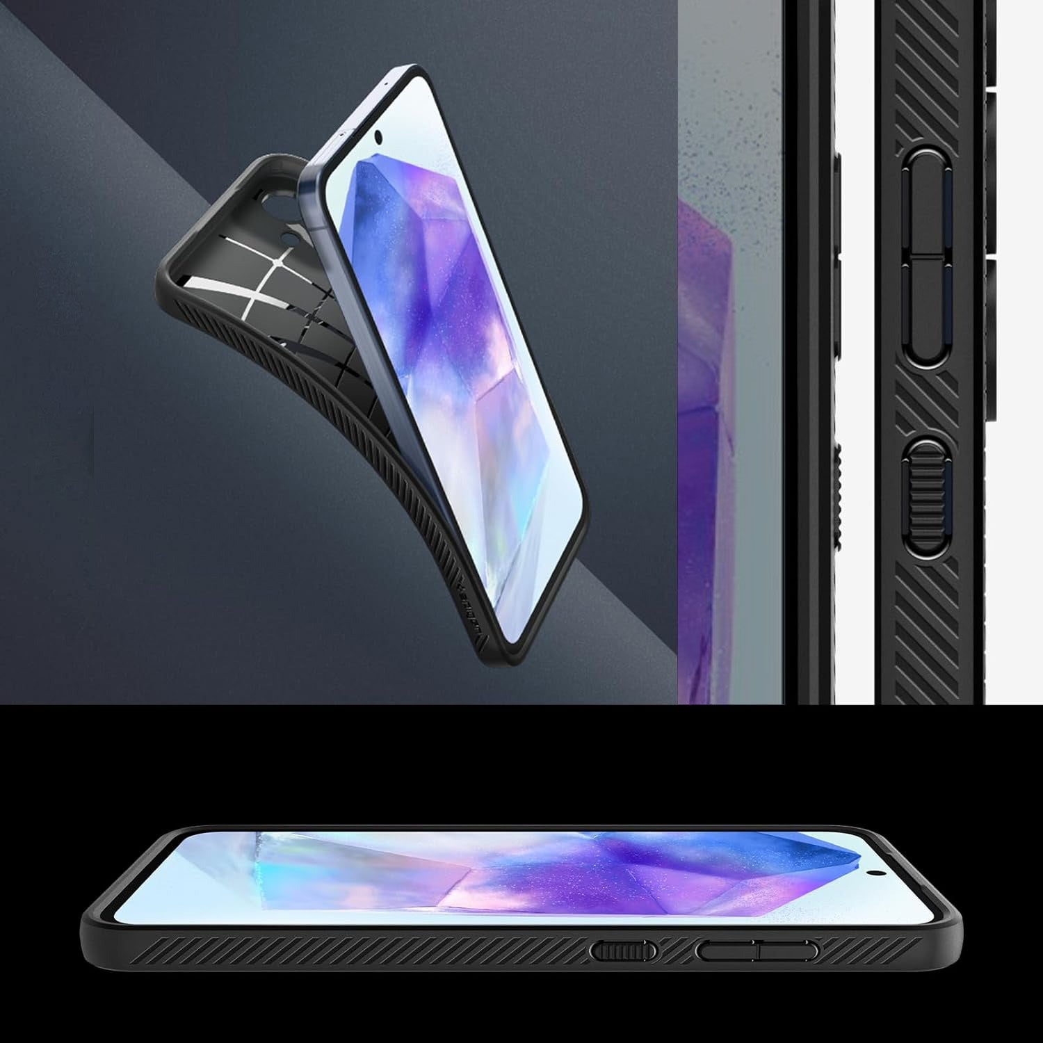 Schutzhülle für Galaxy A55 5G, Spigen Liquid Air, Schwarz