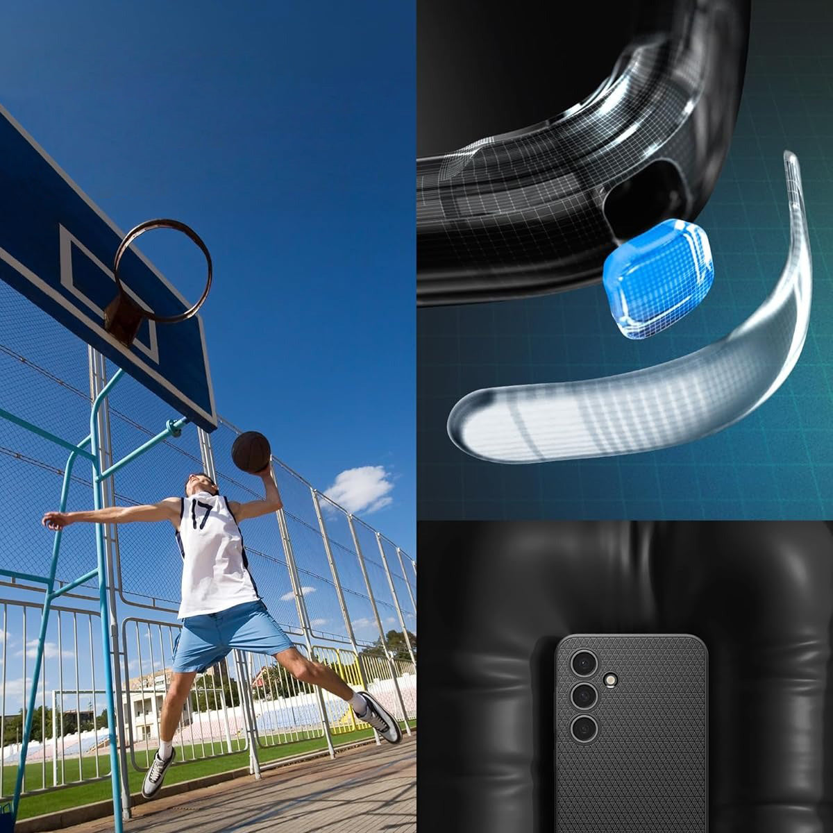 Handyhülle für Galaxy S24 FE, Spigen Liquid Air, Schwarz