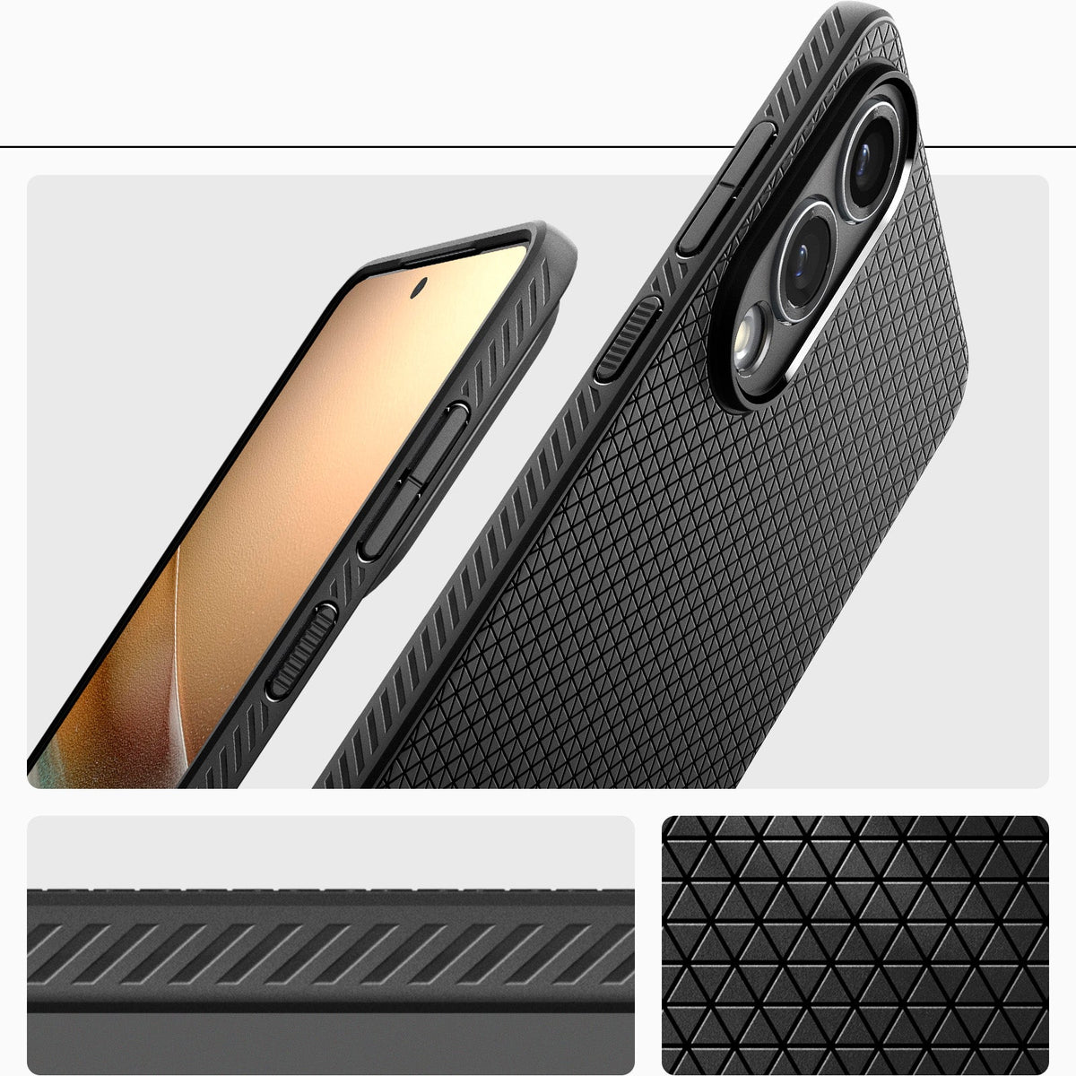 Handyhülle für Galaxy S25 Edge, Spigen Liquid Air, Schwarz