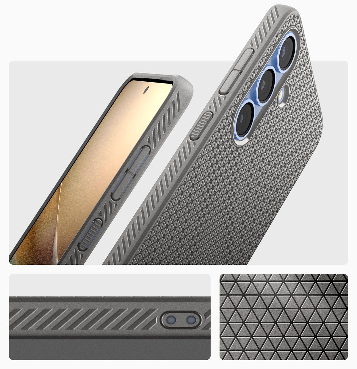 Handyhülle für Galaxy S25 Plus, Spigen Liquid Air, Grau