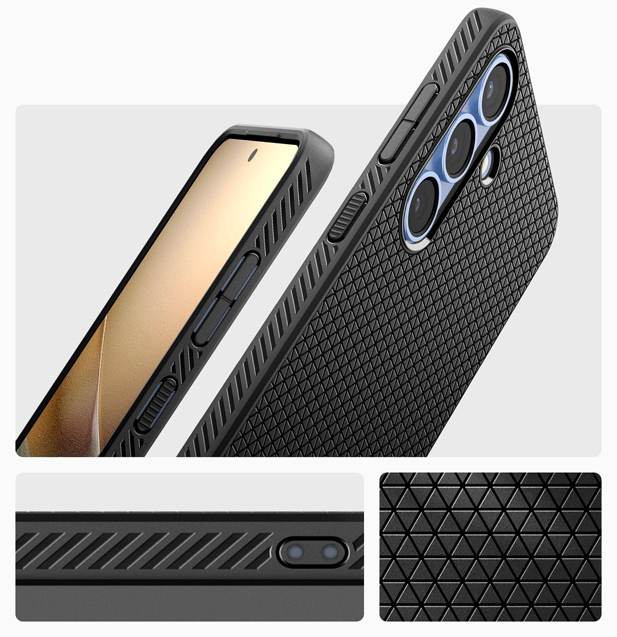 Handyhülle für Galaxy S25 Plus, Spigen Liquid Air, Schwarz