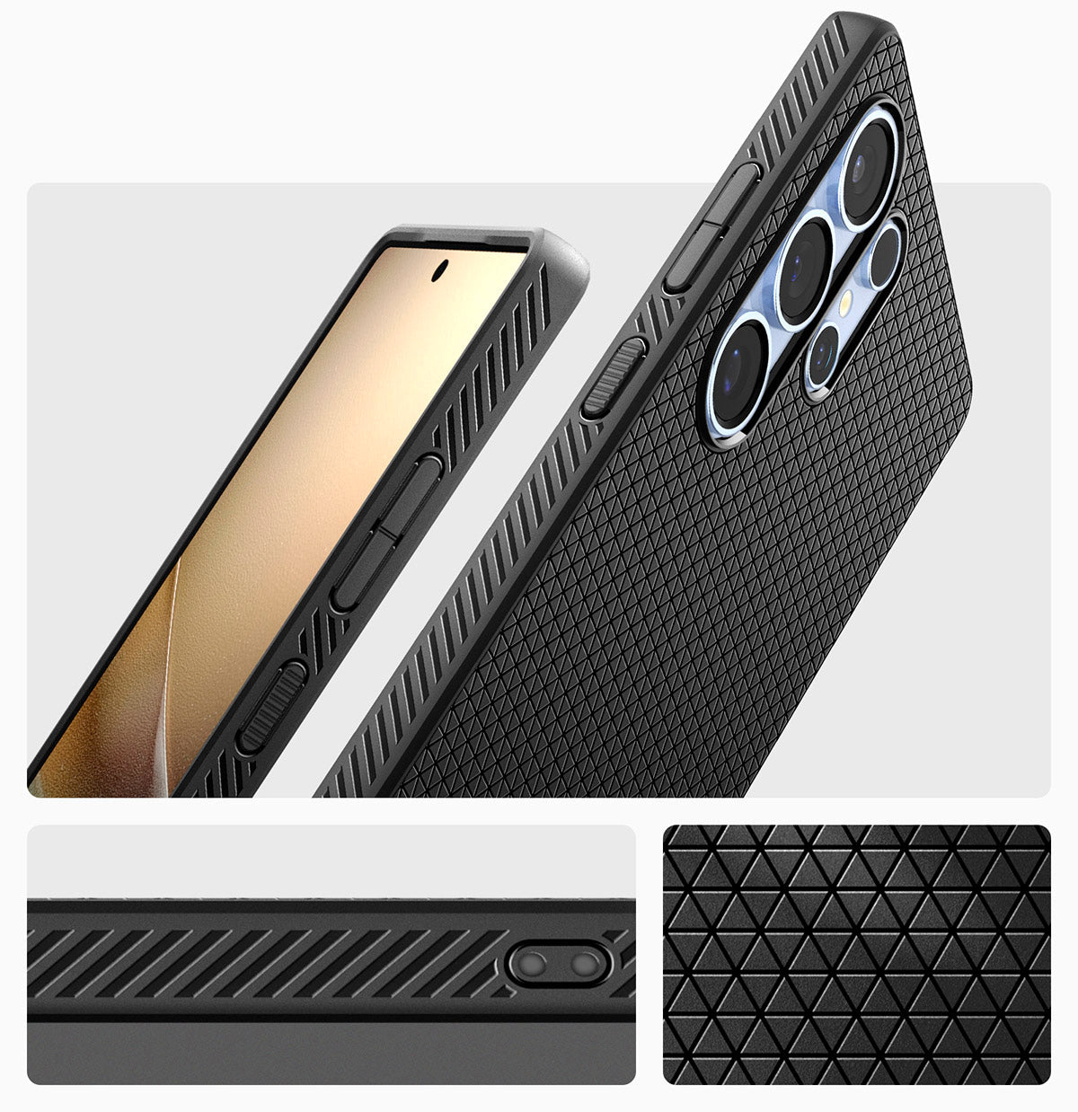 Handyhülle für Galaxy S25 Ultra, Spigen Liquid Air, Schwarz