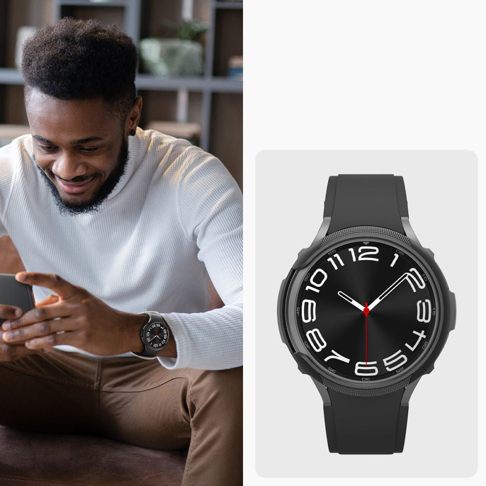 Schutzhülle Spigen Liquid Air für Galaxy Watch 6 Classic 47mm, Schwarz