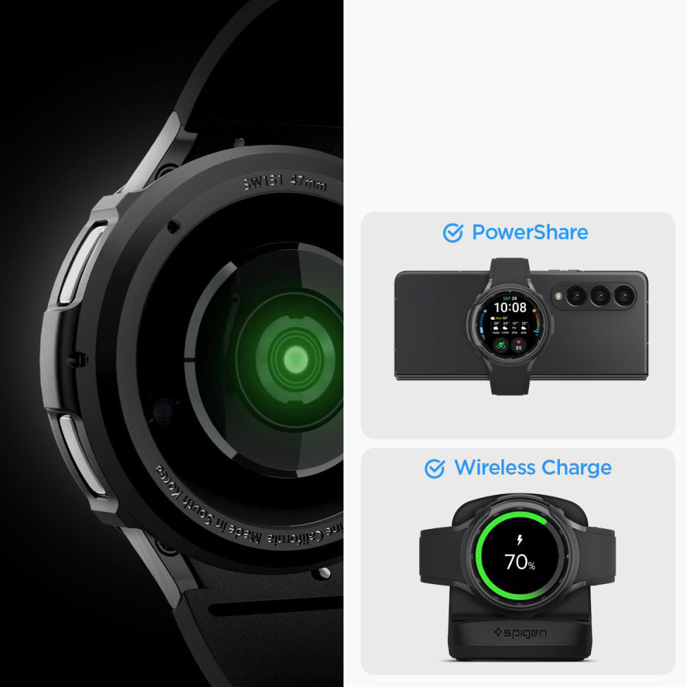 Schutzhülle Spigen Liquid Air für Galaxy Watch 6 Classic 47mm, Schwarz