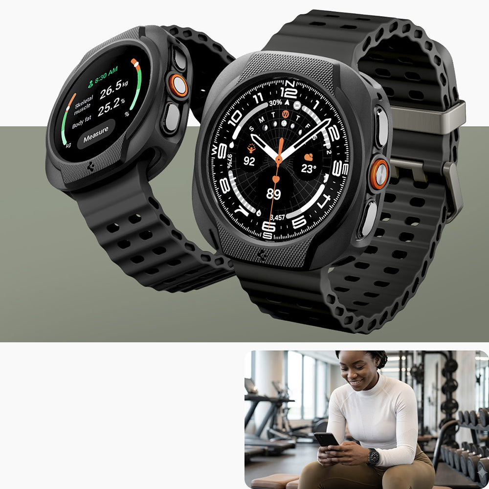 Hülle für Galaxy Watch Ultra 2 (47 mm), Spigen Liquid Air, Schwarz