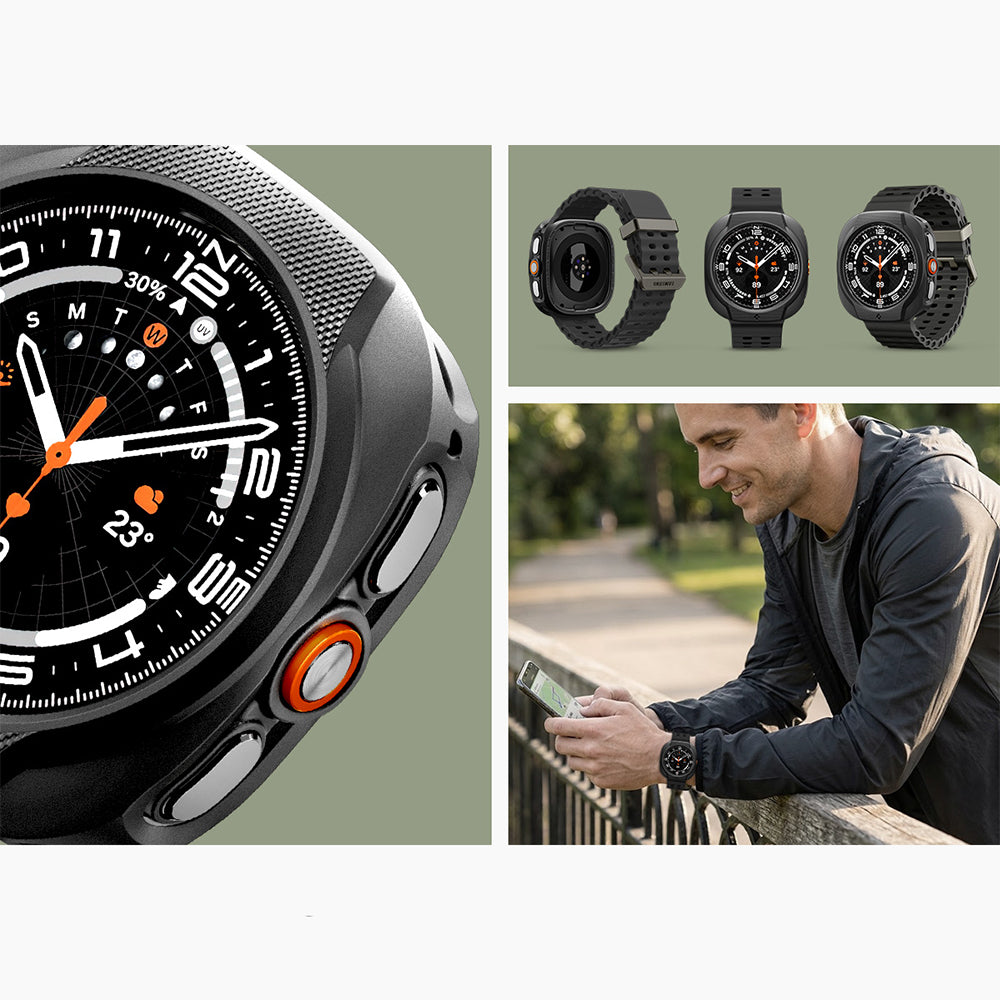 Hülle für Galaxy Watch Ultra 2 (47 mm), Spigen Liquid Air, Schwarz