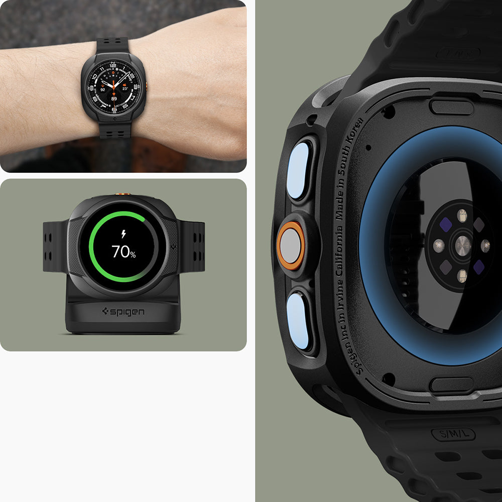 Hülle für Galaxy Watch Ultra 2 (47 mm), Spigen Liquid Air, Schwarz