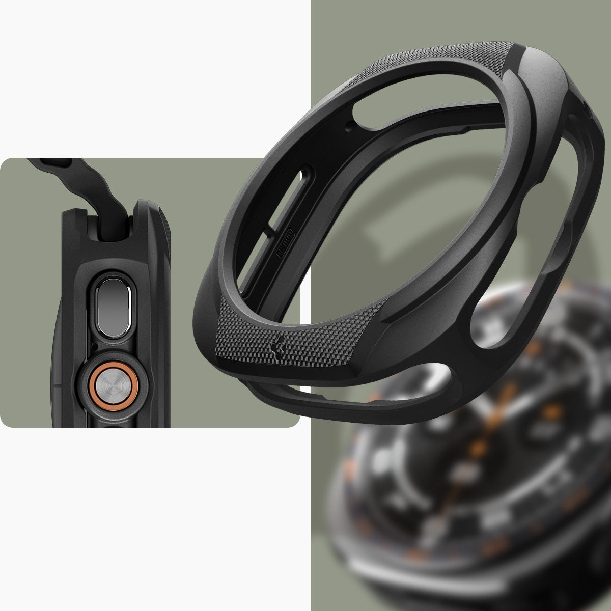 Hülle für Galaxy Watch Ultra 2 (47 mm), Spigen Liquid Air, Schwarz
