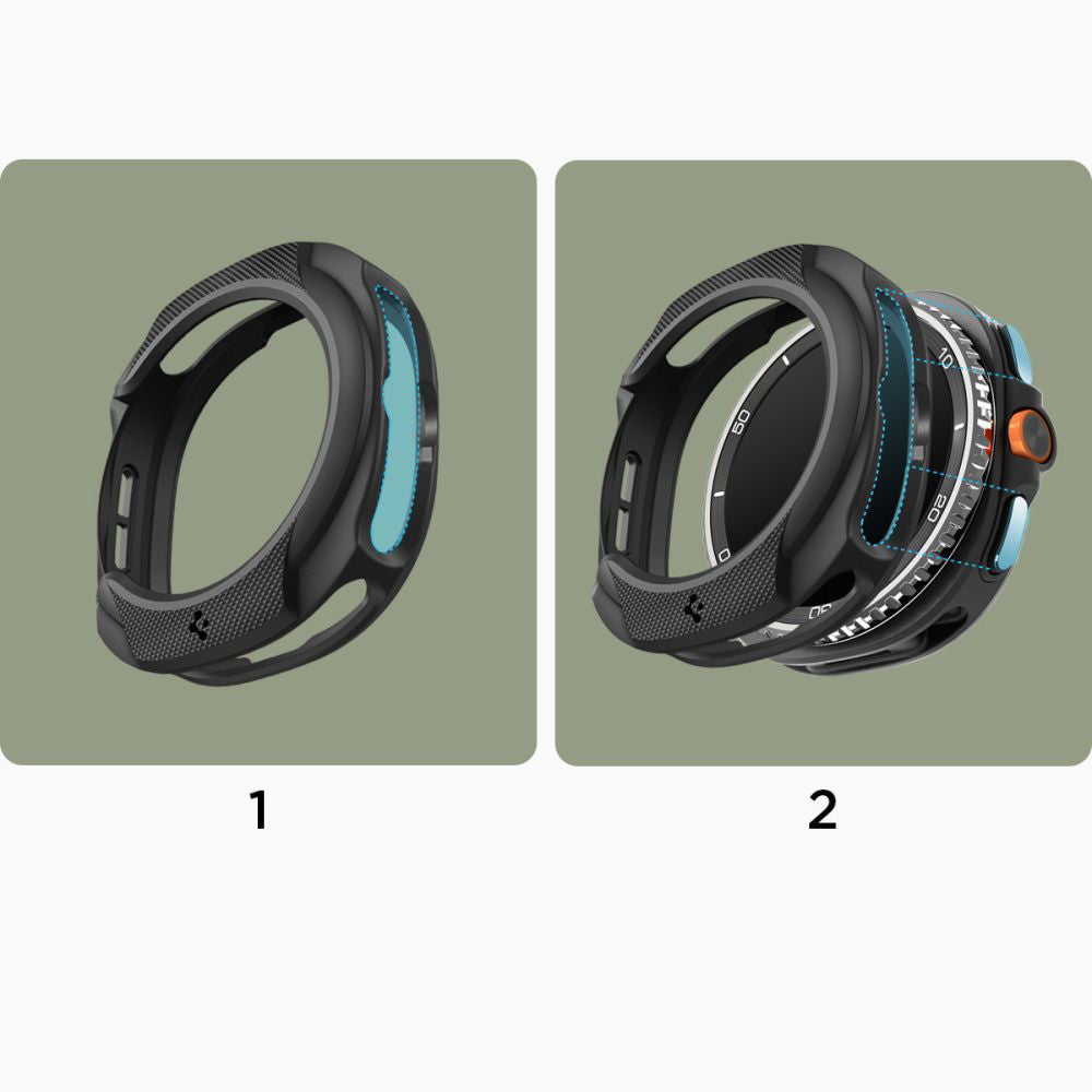 Hülle für Galaxy Watch 8 Classic 46 mm, Spigen Liquid Air, Schwarz