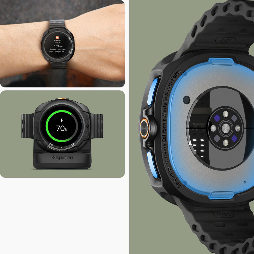 Hülle für Galaxy Watch 8 Classic 46 mm, Spigen Liquid Air, Schwarz