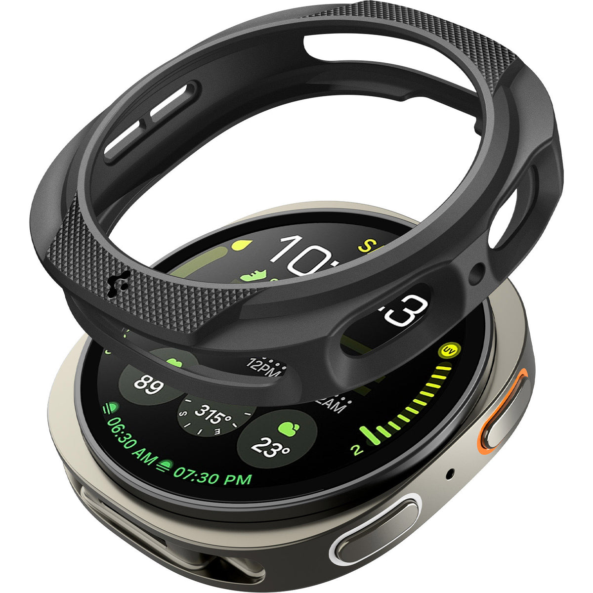 Hülle für Galaxy Watch 8 40 mm, Spigen Liquid Air, Schwarz