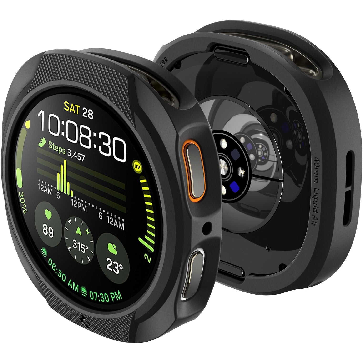 Hülle für Galaxy Watch 8 40 mm, Spigen Liquid Air, Schwarz