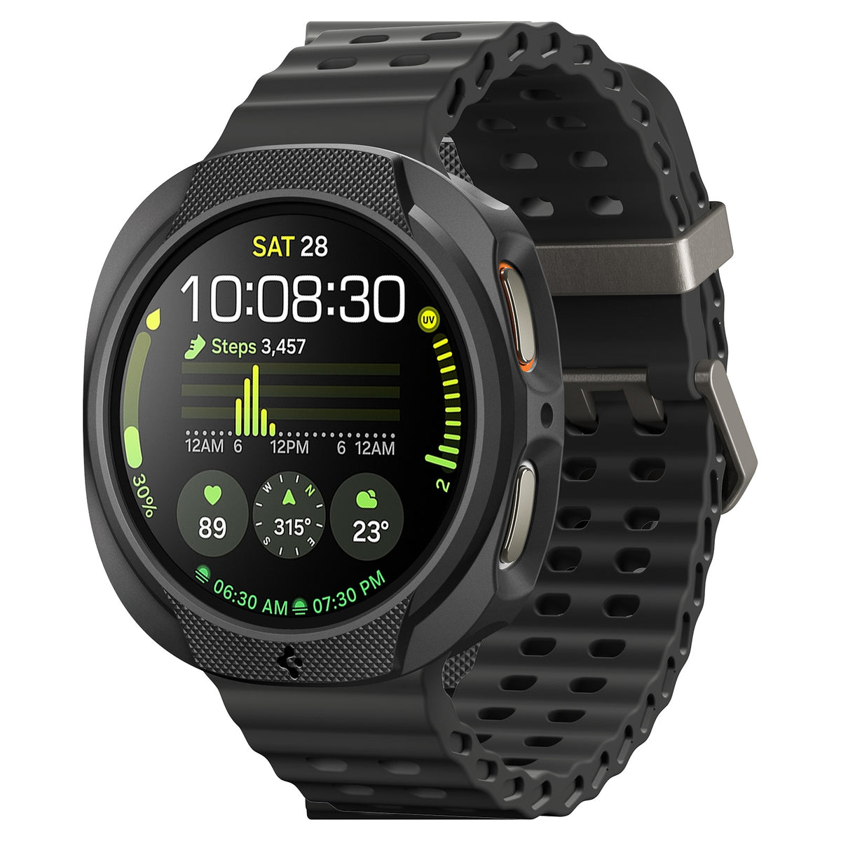 Hülle für Galaxy Watch 8 40 mm, Spigen Liquid Air, Schwarz